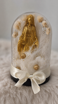 Vierge dorée sous cloche céleste -pièce Unique