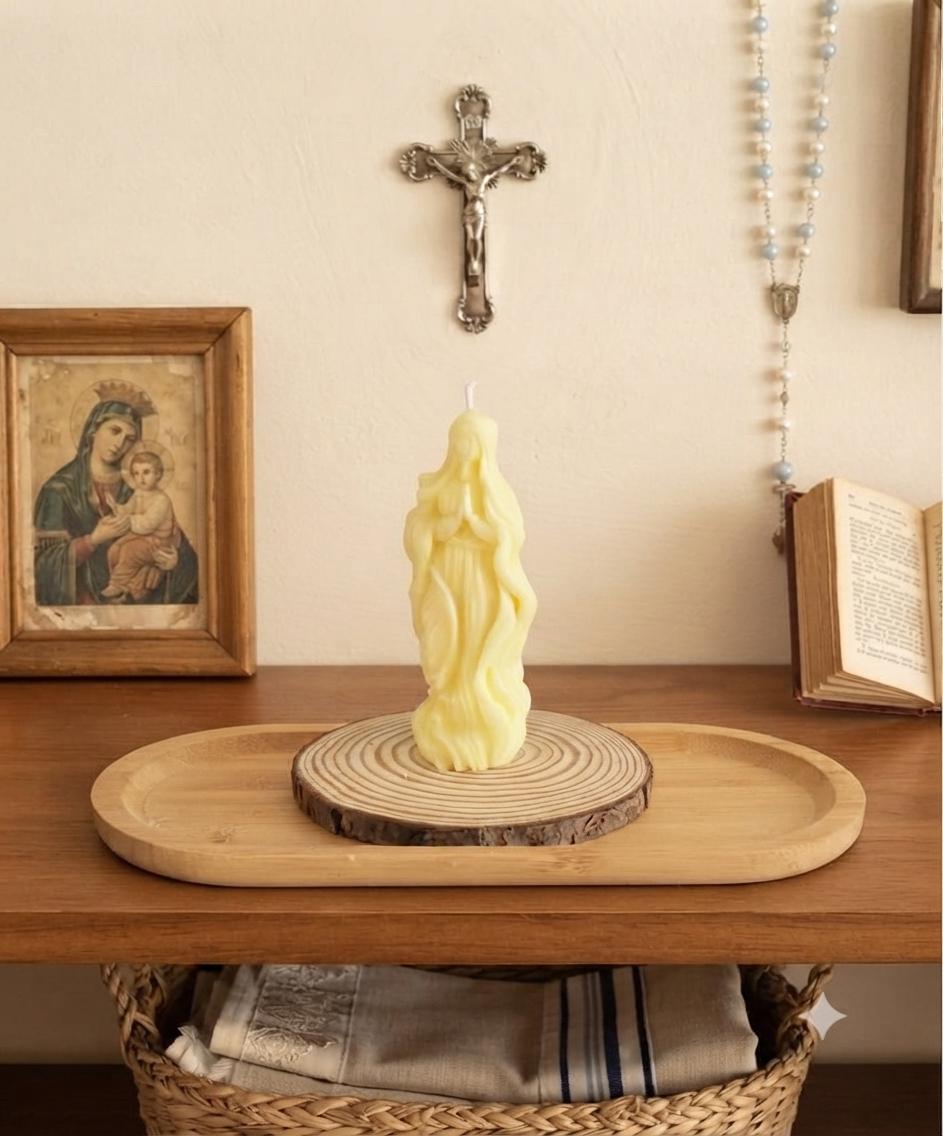 Bougie religieuse artisanale