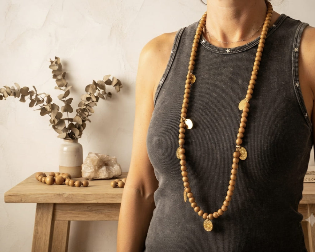 Sautoir perles en bois