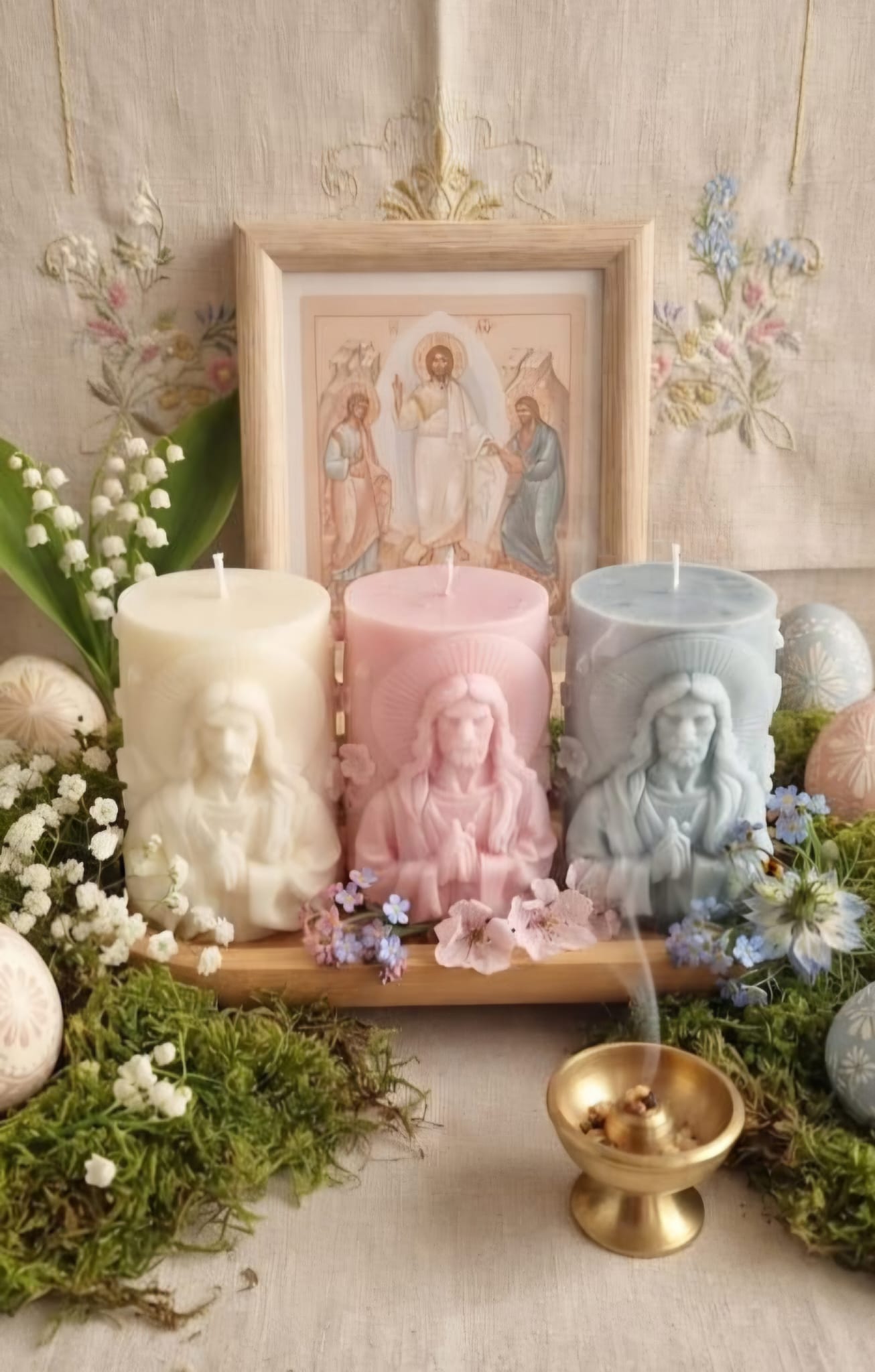 Bougies religieuse artisanales