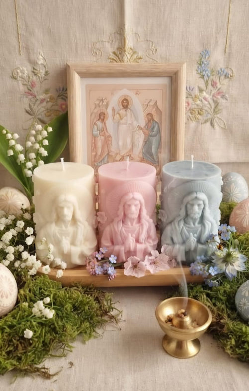 Bougies religieuse artisanales