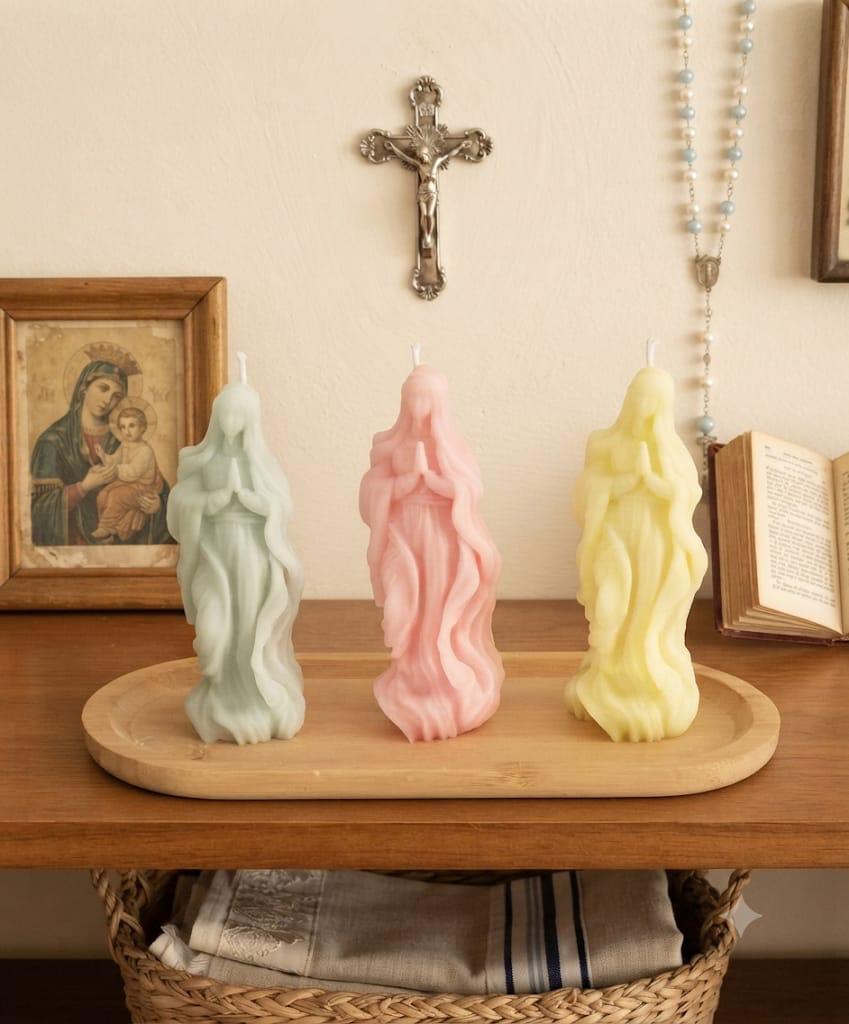 Bougies religieuses artisanales