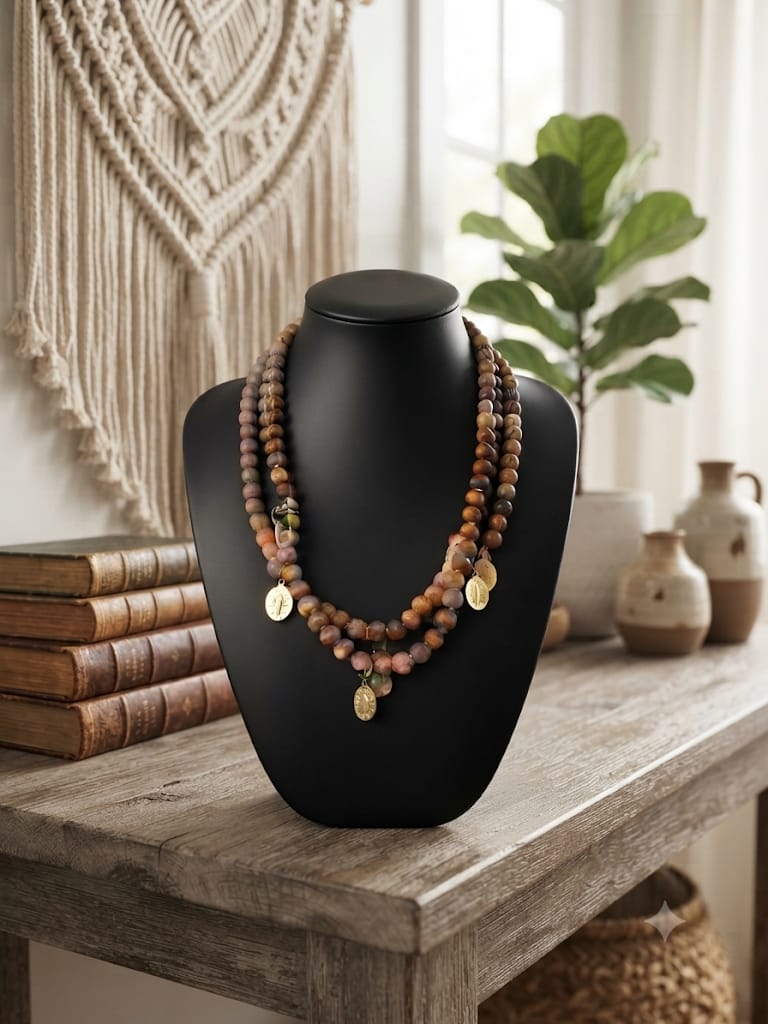 Sautoir perles en bois