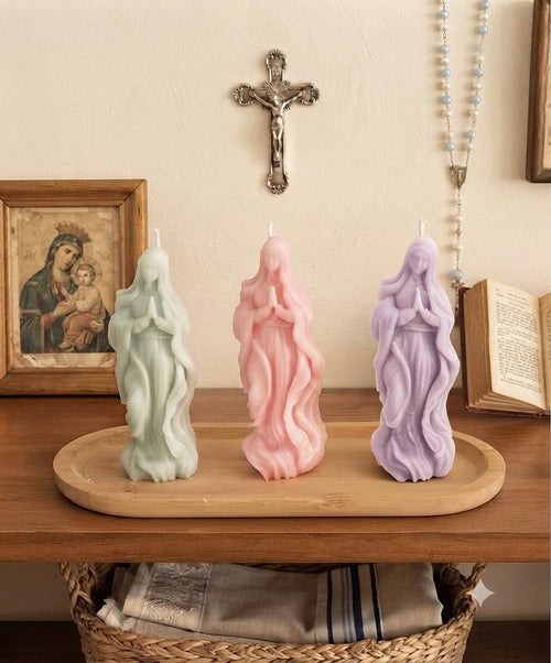 Bougie religieuse artisanale